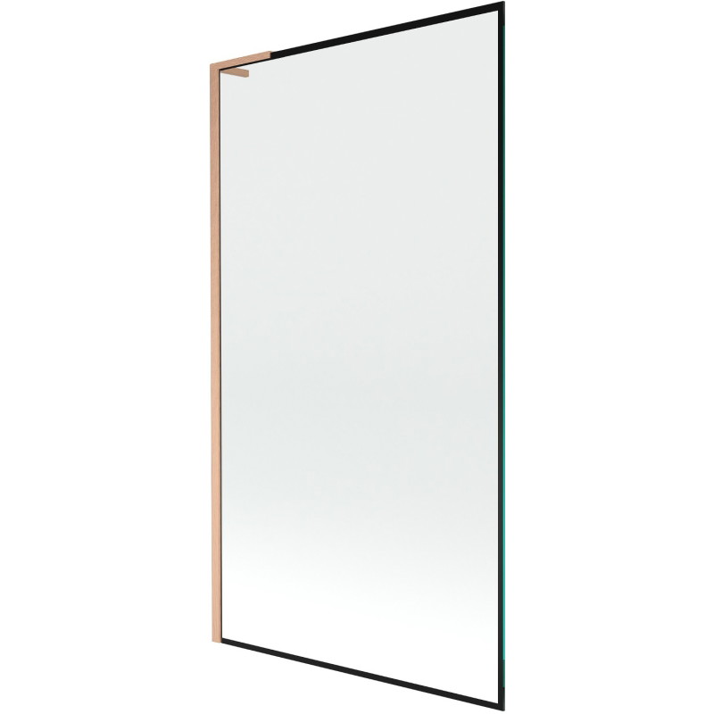 Mexen Next L pare-douche à 1 volet 100 x 150 cm, cadre noir, cuivre brossé - 895-100-000-03-70-65