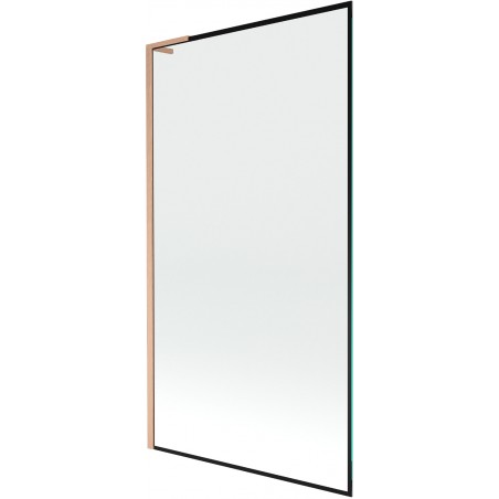 Mexen Next L pare-douche à 1 volet 100 x 150 cm, cadre noir, cuivre brossé - 895-100-000-03-70-65