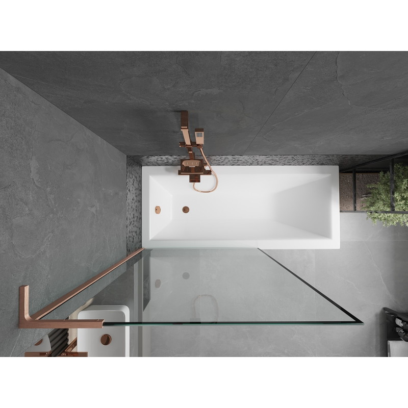 Mexen Next L pare-douche à 1 volet 100 x 150 cm, cadre noir, cuivre brossé - 895-100-000-03-70-65