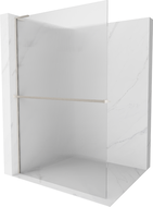 Mexen Kioto+ L paroi de douche avec étagère Walk-in 100 x 200 cm, rayures, nickel brossé - 800-100-123-97-09