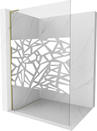 Paroi de douche Mexen Kioto L Walk-in 100 x 200 cm, motif blanc, or - 800-100-103-50-85