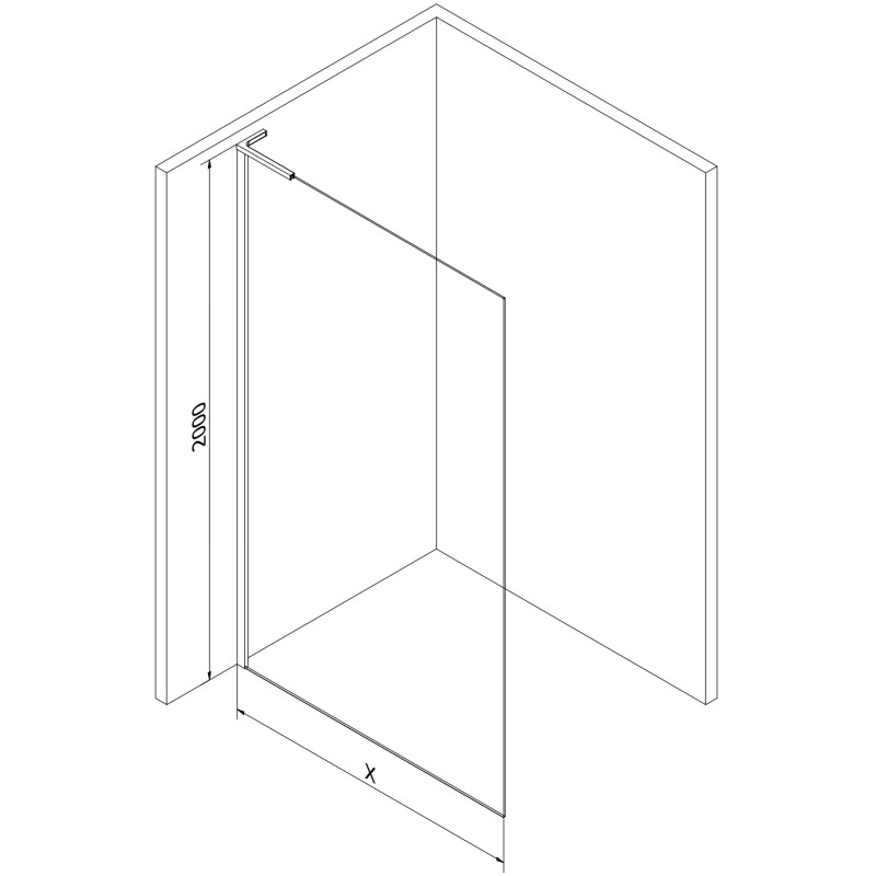 Mexen Kioto L paroi de douche Walk-in 80 x 200 cm, motif blanc, or rose - 800-080-103-60-85