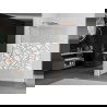 Mexen Kioto L paroi de douche Walk-in 70 x 200 cm, motif blanc, laiton brossé - 800-070-103-65-85