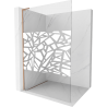 Mexen Kioto L paroi de douche Walk-in 80 x 200 cm, motif blanc, laiton brossé - 800-080-103-65-85