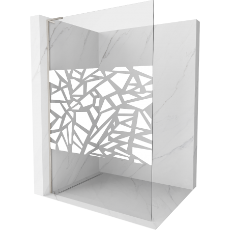 Pare-douche Mexen Kioto L Walk-in 80 x 200 cm, motif blanc, nickel brossé - 800-080-103-97-85