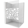 Pare-douche Mexen Kioto L Walk-in 80 x 200 cm, motif blanc, nickel brossé - 800-080-103-97-85