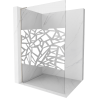 Mexen Kioto L paroi de douche Walk-in 100 x 200 cm, motif blanc, nickel brossé - 800-100-103-97-85