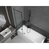 Mexen Next L paroi de baignoire à 1 vantail 50 x 150 cm, cadre noir, gun gray brossé - 895-050-000-03-70-66