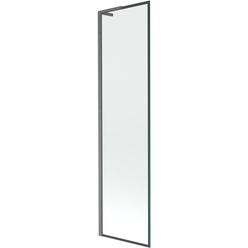 Mexen Next L paroi de baignoire à 1 vantail 50 x 150 cm, cadre noir, gun gray brossé - 895-050-000-03-70-66