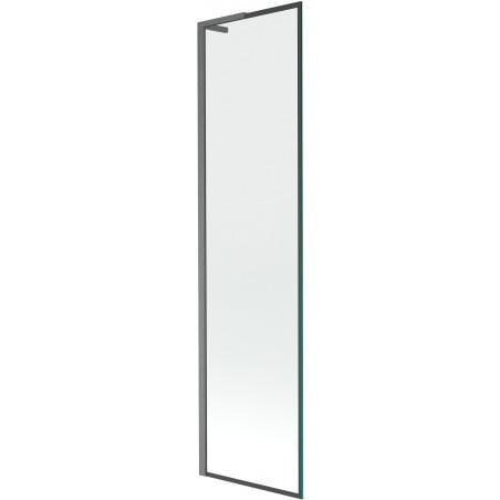 Mexen Next L paroi de baignoire à 1 vantail 50 x 150 cm, cadre noir, gun gray brossé - 895-050-000-03-70-66