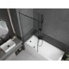Mexen Next L paroi de baignoire 1 volet 80 x 150 cm, cadre noir, gun gray brossé - 895-080-000-03-70-66