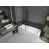 Mexen Next L paroi de baignoire 1 volet 80 x 150 cm, cadre noir, gun gray brossé - 895-080-000-03-70-66