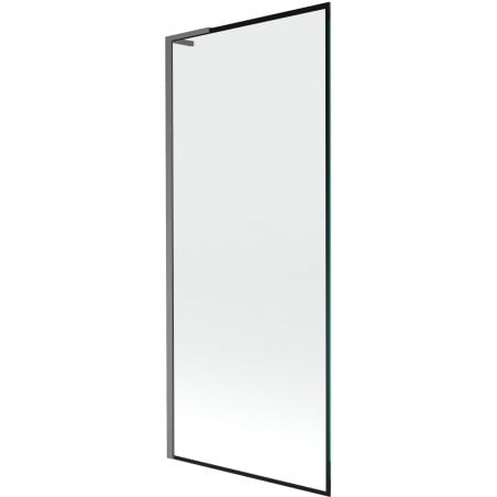 Mexen Next L paroi de baignoire 1 volet 80 x 150 cm, cadre noir, gun gray brossé - 895-080-000-03-70-66