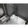 Mexen Next L paroi de baignoire à 1 panneau 100 x 150 cm, cadre noir, gris canon brossé - 895-100-000-03-70-66