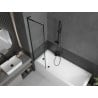 Mexen Next L pare-douche de baignoire 1 volet 50 x 150 cm, cadre noir, noir - 895-050-000-03-70-70