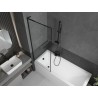 Mexen Next L paroi de baignoire 1-volet 70 x 150 cm, cadre noir, noir - 895-070-000-03-70-70