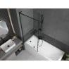 Mexen Next L paroi de baignoire à 1 vantail 80 x 150 cm, cadre noir, noir - 895-080-000-03-70-70