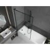 Mexen Next L paroi de baignoire à 1 volet 100 x 150 cm, cadre noir, noir - 895-100-000-03-70-70