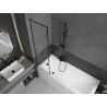 Mexen Next L paroi de baignoire 1-volet 50 x 150 cm, cadre noir, métal canon - 895-050-000-03-70-95