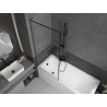 Mexen Next L paroi de baignoire 1-volet 80 x 150 cm, cadre noir, gun metal - 895-080-000-03-70-95