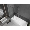 Mexen Next L paroi de baignoire 1 volet 50 x 150 cm, cadre noir, nickel brossé - 895-050-000-03-70-97