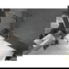Mexen Next L pare-douche de baignoire à 1 vantail 60 x 150 cm, motif noir, nickel brossé - 895-060-000-03-70-97