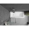 Mexen Next L paroi de baignoire à 1 volet 60 x 150 cm, cadre noir, nickel brossé - 895-060-000-03-70-97