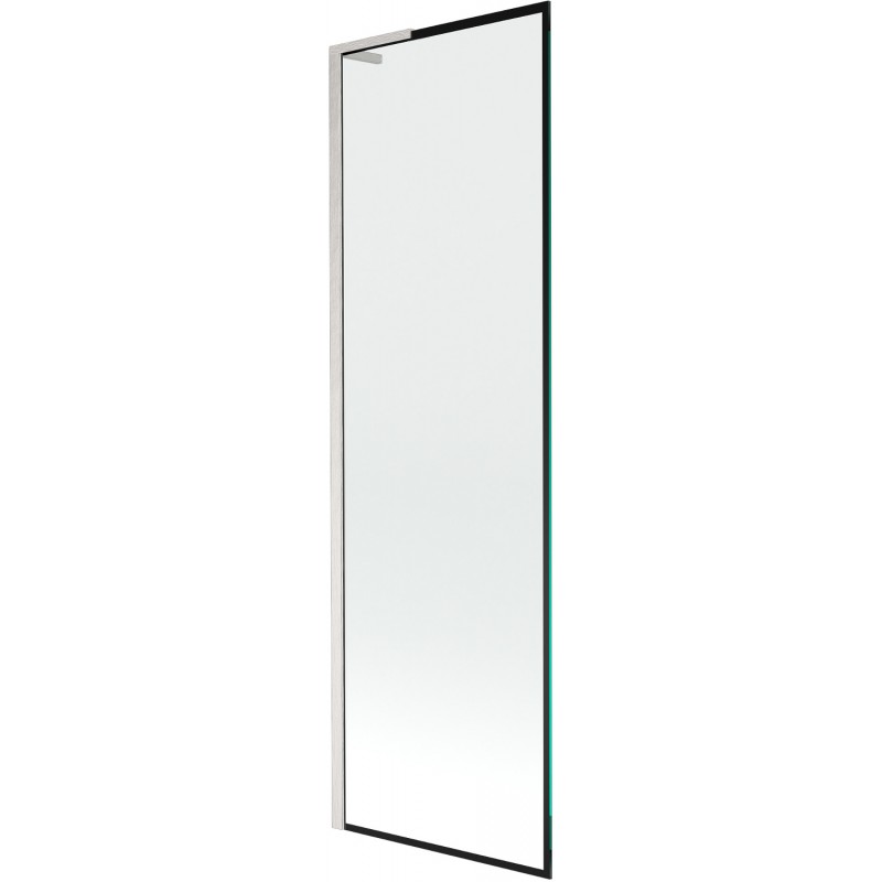 Mexen Next L pare-douche de baignoire à 1 vantail 60 x 150 cm, motif noir, nickel brossé - 895-060-000-03-70-97