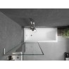 Mexen Next L paroi de baignoire à 1 volet 70 x 150 cm, cadre noir, nickel brossé - 895-070-000-03-70-97