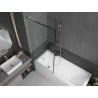 Mexen Next L paroi de douche à 1 battant 80 x 150 cm, cadre noir, nickel brossé - 895-080-000-03-70-97