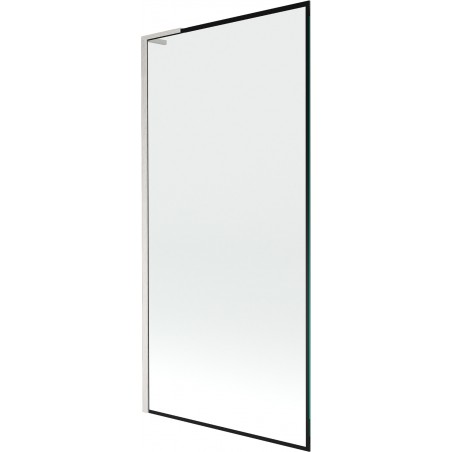 Mexen Next L paroi de baignoire à 1 volet 90 x 150 cm, cadre noir, nickel brossé - 895-090-000-03-70-97