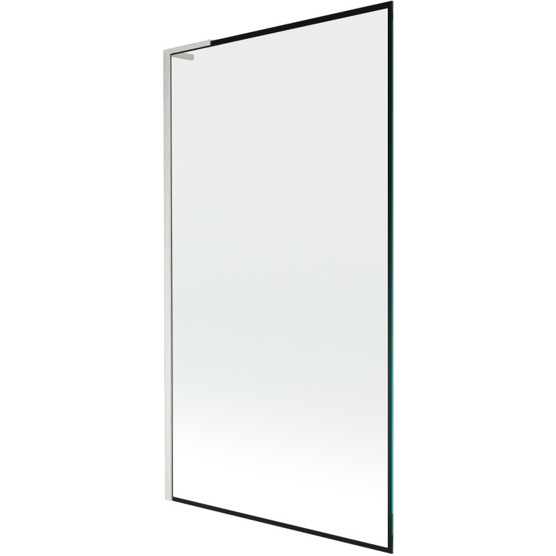 Mexen Next L paroi de baignoire à 1 volet 100 x 150 cm, cadre noir, nickel brossé - 895-100-000-03-70-97