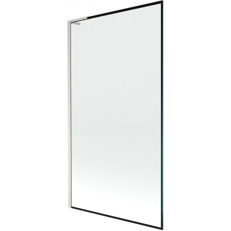 Mexen Next L paroi de baignoire à 1 volet 100 x 150 cm, cadre noir, nickel brossé - 895-100-000-03-70-97