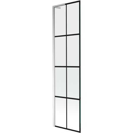 Mexen Next L paroi de baignoire 1 volet 50 x 150 cm, grille noire, chrome - 895-050-000-03-77-01