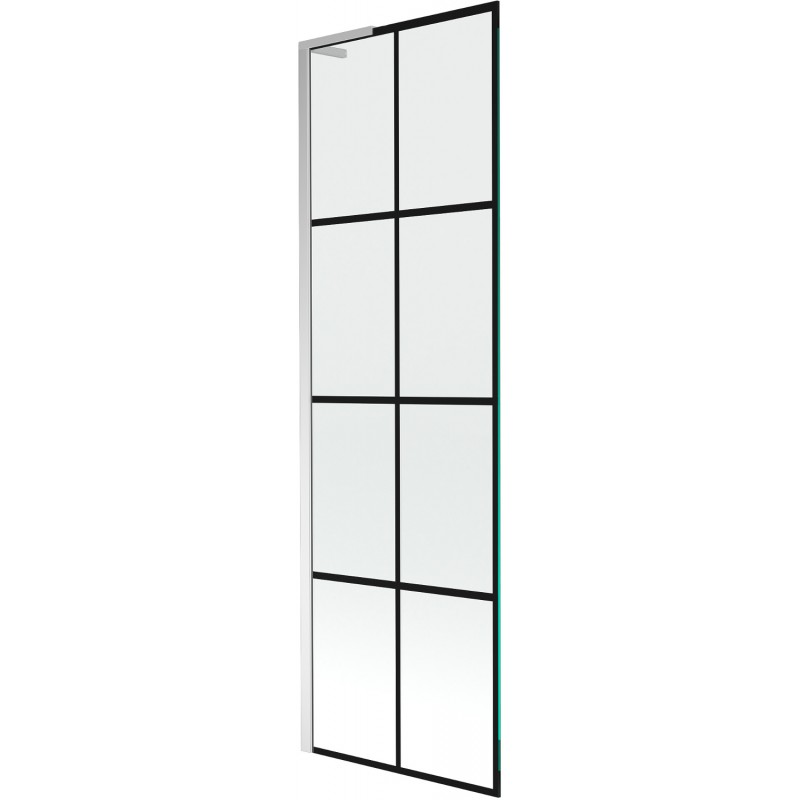 Paroi de baignoire pivotante Mexen Next L 1 volet 60 x 150 cm, motif noir, chrome - 895-060-000-03-77-01