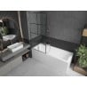 Mexen Next L paroi de baignoire 1 battant 80 x 150 cm, grille noire, chrome - 895-080-000-03-77-01