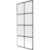 Mexen Next L paroi de baignoire 1 battant 80 x 150 cm, grille noire, chrome - 895-080-000-03-77-01