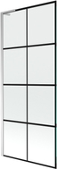 Mexen Next L paroi de baignoire 1 battant 80 x 150 cm, grille noire, chrome - 895-080-000-03-77-01