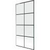 Mexen Next L paroi de baignoire 1 vantail 90 x 150 cm, grille noire, chrome - 895-090-000-03-77-01