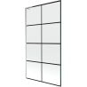 Mexen Next L paroi de baignoire à 1 vantail 100 x 150 cm, grille noire, chrome - 895-100-000-03-77-01