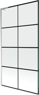Mexen Next L paroi de baignoire à 1 vantail 100 x 150 cm, grille noire, chrome - 895-100-000-03-77-01