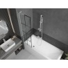 Mexen Next L paroi de douche à 1 volet 50 x 150 cm, grille noire, blanc - 895-050-000-03-77-20