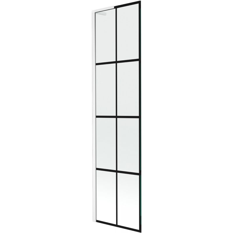 Mexen Next L paroi de douche à 1 volet 50 x 150 cm, grille noire, blanc - 895-050-000-03-77-20