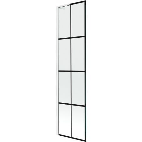 Mexen Next L paroi de douche à 1 volet 50 x 150 cm, grille noire, blanc - 895-050-000-03-77-20