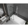 Mexen Next L pare-douche 1-volet 60 x 150 cm, grille noire, blanc - 895-060-000-03-77-20