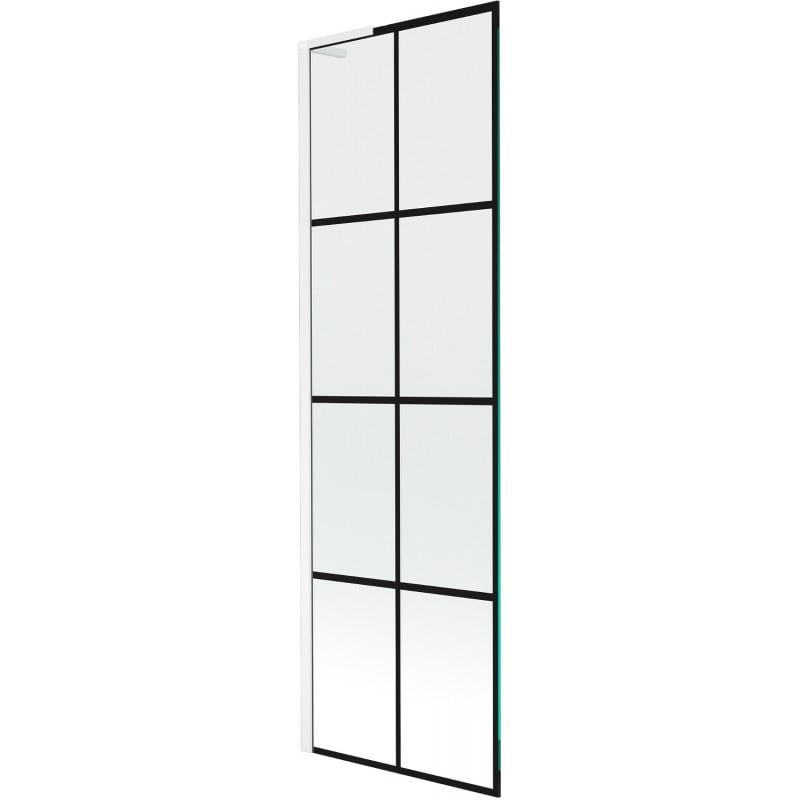 Mexen Next L pare-douche 1-volet 60 x 150 cm, grille noire, blanc - 895-060-000-03-77-20