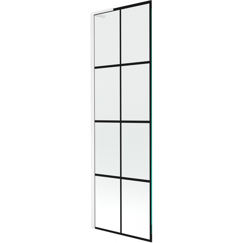 Mexen Next L paroi de bain 1 vantail 60 x 150 cm, motif noir, blanc - 895-060-000-03-77-20