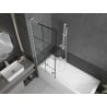 Mexen Next L paroi de baignoire à 1 vantail 70 x 150 cm, grille noire, blanc - 895-070-000-03-77-20