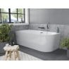 Baignoire Mexen Mia à angle gauche 150 x 75 cm, blanche, trop-plein chromé - 52691507500L-01