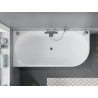 Baignoire Mexen Mia à angle gauche 150 x 75 cm, blanche, trop-plein chromé - 52691507500L-01